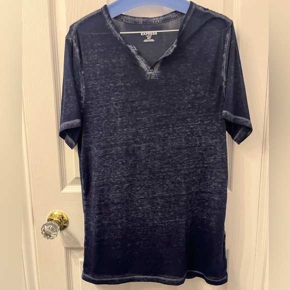 Express Mens Short Sleeve Split Shirt Henley
Navy/Blue - Picture 3 of 8